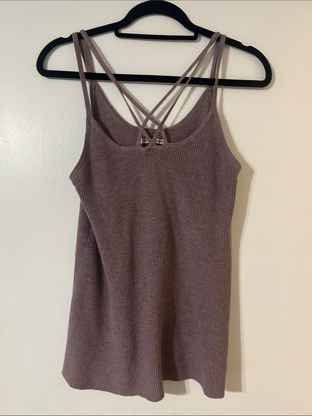 American Eagle Outfitters Purple Crisscross Strap Knit Tank